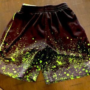 Boys Green and Black Basketball Shorts